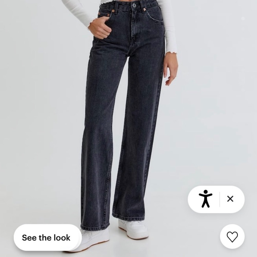 black wide leg jeans